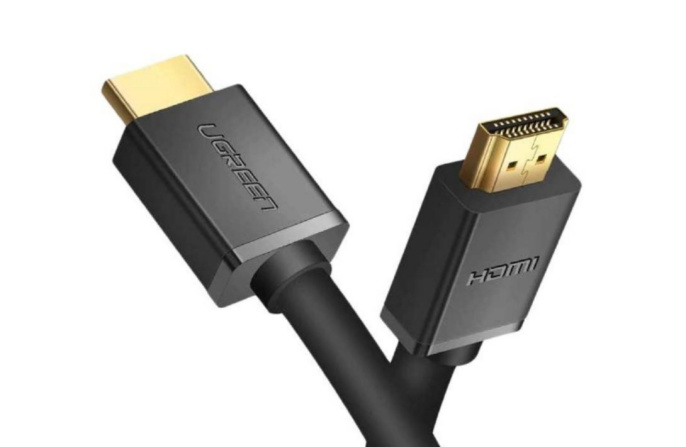 Кабель UGREEN HD104-30115 HDMI 2.0 to HDMI 2.0, 4K@60Hz, силиконовый круглый, 0.5m, Black
