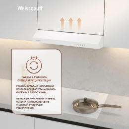 Вытяжка козырьковая Weissgauff Cover 60 белый управление: кнопочное 439261