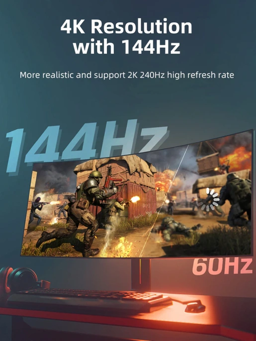 Адаптер CABLETIME CP80A (CT-DMHF8K-ZG) Zinc DP TO HDMI 8K/60 Гц