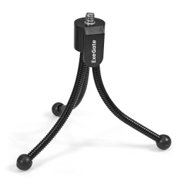 Веб-камера ExeGate BlackView C615 Full HD Tripod 2Мп, 1920х1080, 1080P, 30fps, защитная шторка, штатив Flex в комплекте, фиксированный фокус, 4-линзовый объектив, микрофон с шумоподавлением, универсальное крепление, USB, кабель 1,5 м, Windows® 7/8/10/11,