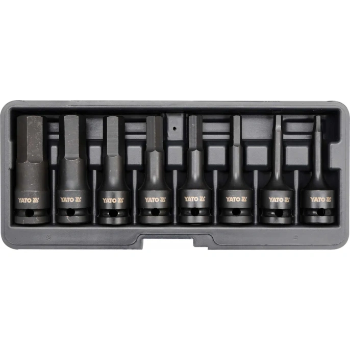 Набор ударных головок-бит YATO HEX 1/2" 8пр YT-1066 37141066 092 1