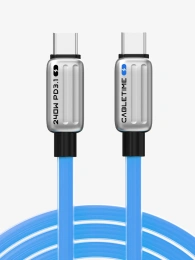 Кабель USB-C CABLETIME CU05H (CT-CM240-ZSB1) 1 м, 480 Мбит/с, 240 Вт, PD 3.1 и QC 4.0., синий,  для быстрого заряда смартфонов и ноутбуков