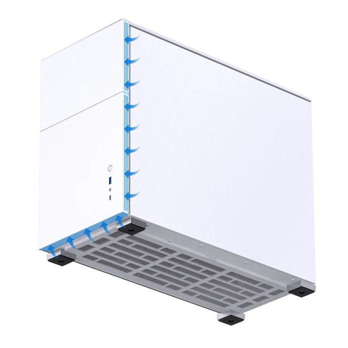 Корпус компьютерный Mini-Tower/ Case JONSBO D31 STD, Mini-Tower, TG, no fan, 1xUSB-A 3.2 + 1xUSB-C 3.2, mATX, mDTX, mITX White (D31 STD White)