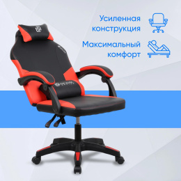 Кресло игровое Oklick Spirit, на колесиках, искусственная кожа, черный [2006691]