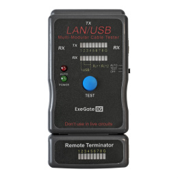 Тестер сетевой ExeGate EX-T5448 для RJ-45/RJ-11/RJ-12/USB EX293160RUS