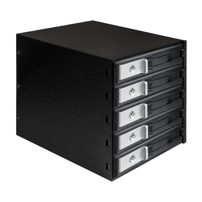 Корзина для HDD ExeGate HS535-12G (универсальная, на 5*3,5" SATA3/12G SAS HDD, занимает 3*5,25" отсека, RTL) EX289284RUS