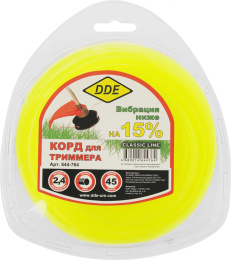 Леска для садовых триммеров DDE 644-764, 2.4мм, 45м