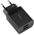 Сетевое зарядное устройство Buro BUWE1,  2xUSB-A,  10.5Вт, 2.1A, черный [buwe10s200bk]