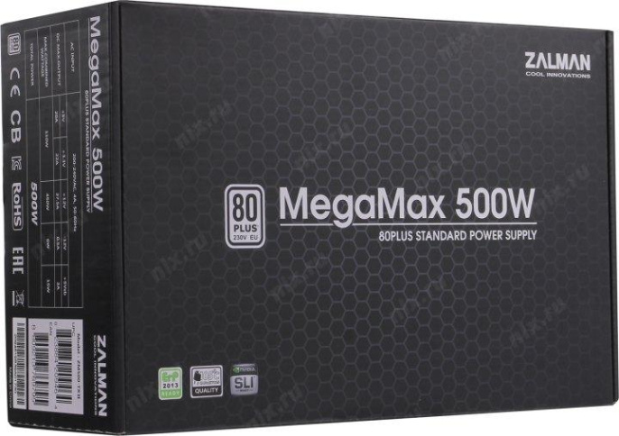 блок питания Zalman ZM500-TXII V2 , 500W, ATX12V v2.31, APFC, 12cm Fan, 80+ 230V EU, Retail (ZM500-TXII (V2))