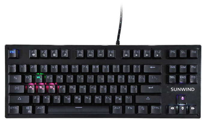 Клавиатура SunWind SW-K900G механическая черный USB Multimedia for gamer LED (1422332) кабель 1.8м