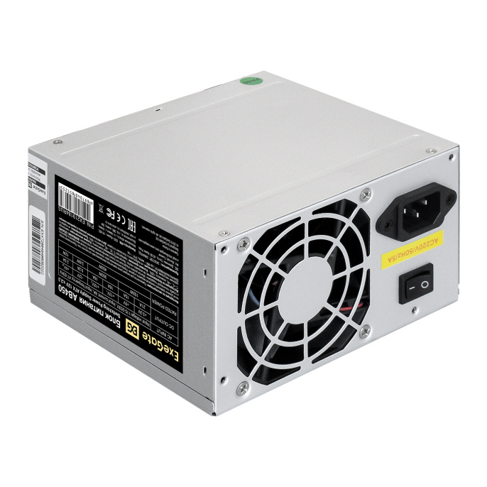 Блок питания 450W ExeGate AB450 (ATX, 8cm fan, 24pin, (4+4)pin, PCI-E, 3xSATA, 2xIDE) EX219184RUS