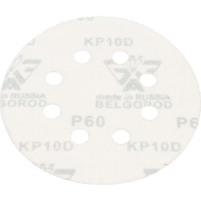 Круг шлифовальный на липучке по дереву/металлу 10 шт. (125 мм; P60; 8 отверстий) Gigant G-1017