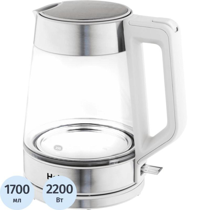 Чайник электрический HAIER HK-500, 1.7л, стекло/пластик