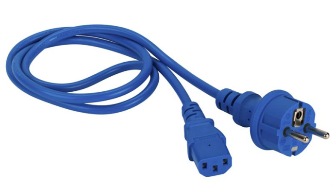 Шнур питания Lanmaster LAN-PP13/SH-1.0-BL C13-Schuko проводник.:3x0.75мм2 1м 220В 10А синий
