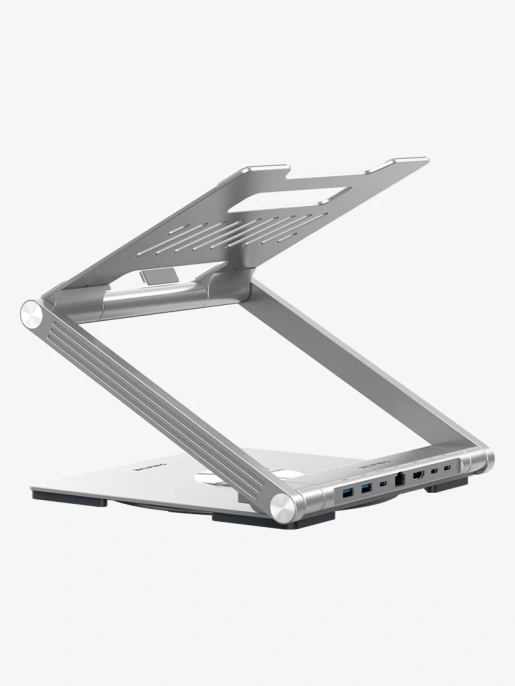 Подставка CABLETIME CS51S (CT-LSH01-AS) для ноутбука с вращением на 360° и концентратором 6-в-1