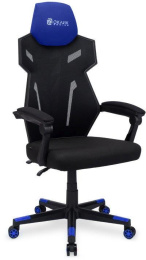 Кресло игровое Oklick 111G, сетка/ткань, до 150кг, черный/синий