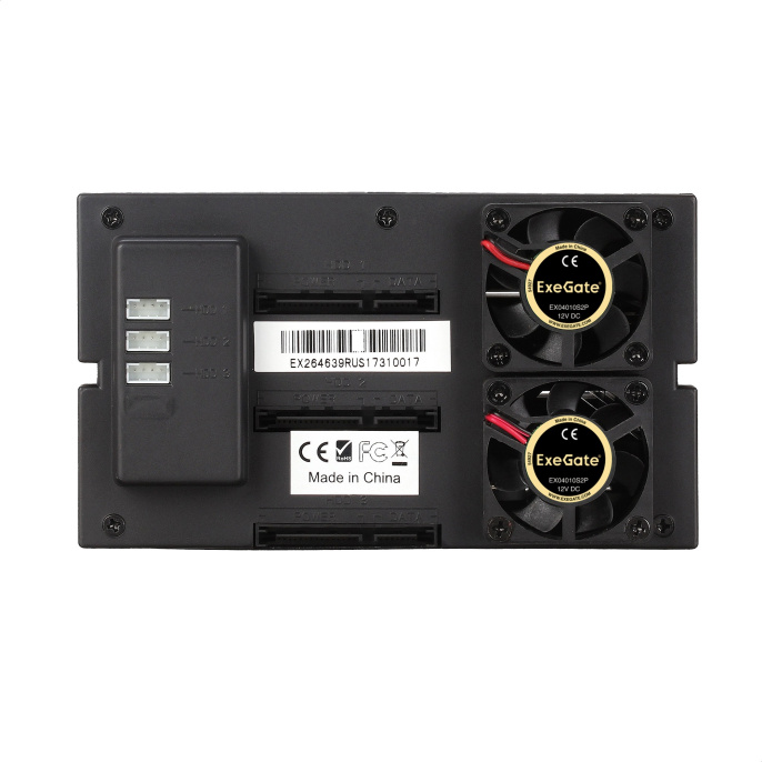 Корзина для HDD ExeGate HS335-01 (универсальная, на 3*3,5" SATA/SAS HDD, занимает 2*5,25" отсека, RTL) EX264639RUS