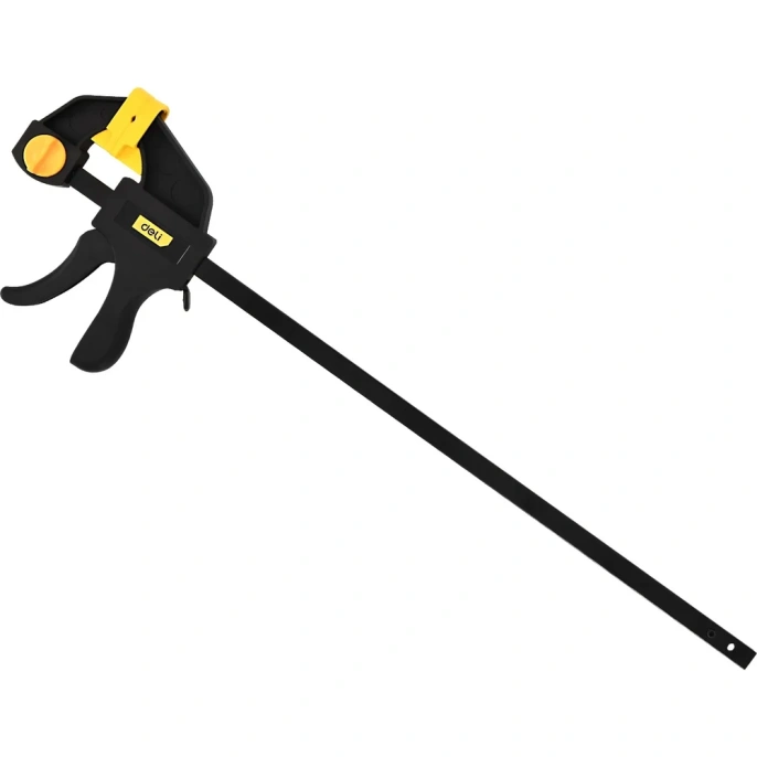 Быстрозажимная пистолетная струбцина DELI dl110118 450x70мм, стальная рама, пластиковые губки, макс.усилие до 750Н 112020