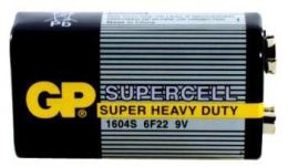 9V Батарейка GP Supercell 1604S 6F22, 1 шт.