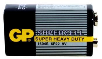 9V Батарейка GP Supercell 1604S 6F22, 1 шт.
