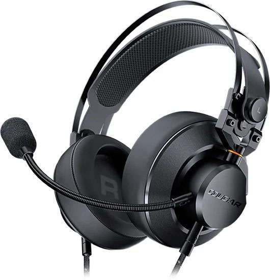 Наушники с микрофоном Cougar VM410 CGR-P53B-550 проводные наушники с микрофоном, мониторные охватывающие , геймерские, 20-20000 Гц, 3.5 мм, 2x3.5 мм
