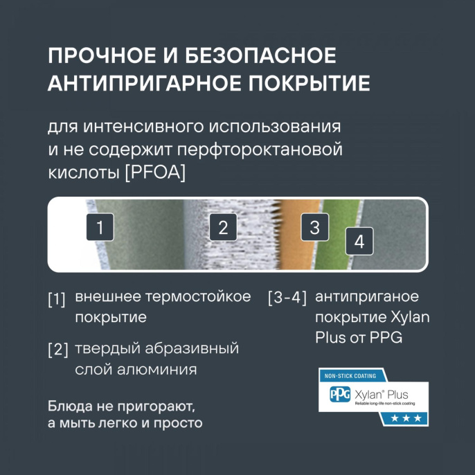 Сковорода Rondell Trumpf RDA-1341 круглая 20см покрытие: Xylan Plus ручка несъемная (без крышки) черный