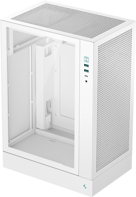 Корпус DeepCool CH170 Plus WH (R-CH170-WHNGM0-G) (материал: сталь ABS+SPCC, окно: закалённое стекло, 2хUSB3.0, 1хUSB-C, Audio, без БП, 1x3.5”, 2х2.5", 4 слота расширения, miniITX, длина видеокарты: 342 мм, высота кулера: 164 мм, воздушное охлаждение: свер