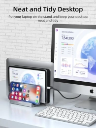 Вертикальная подставка CABLETIME CS14S (CT-VLP02-AS) для ноутбука, серебристый