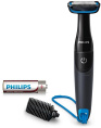 Триммер Philips Series 1000 BG1024/16 черный/голубой насадок в компл:1шт