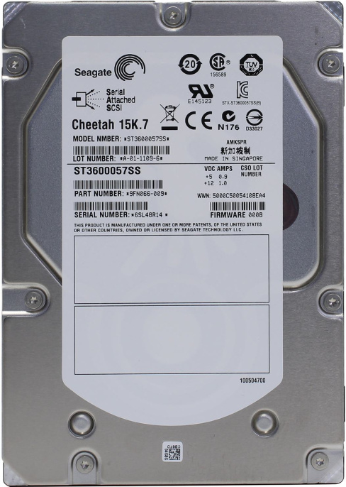 Жёсткий диск HDD 600 Gb SAS 2.0 Seagate Cheetah 15K.7 ST3600057SS 3.5" 15000rpm 16Mb