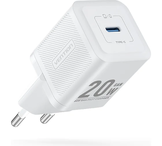Сетевое зарядное устройство Vention на 1 порт USB С GaN 20W Белый FEPW0-EU