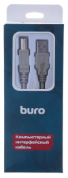 Кабель USB2.0 Buro USB A m - USB B m , 1.8м, блистер, серый [bhp ret usb_bm18]