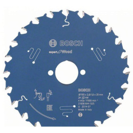 Пильный диск Bosch 2.608.644.025 дерево, 24 зубьев/сегментов, диаметр 165 мм, посадочный диаметр 30 мм, рез 2.6 мм