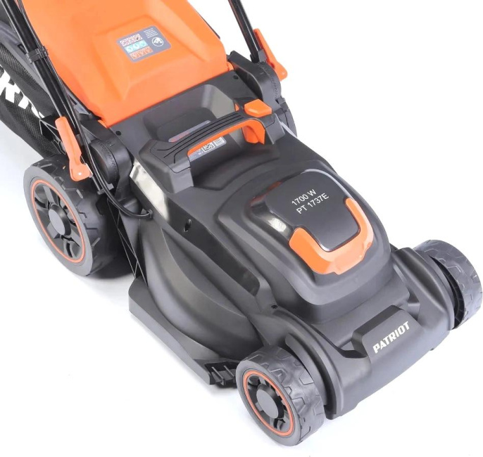 PATRIOT PT1737E Lux Газонокосилка электрическая [512301737] { 1,7кВт, 37см, 40л + мульч. }