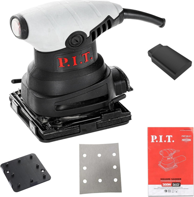 Виброшлифмашина P.I.T. PSP100-C1 300Вт, подошва 100х110 мм, 13500 ход/мин