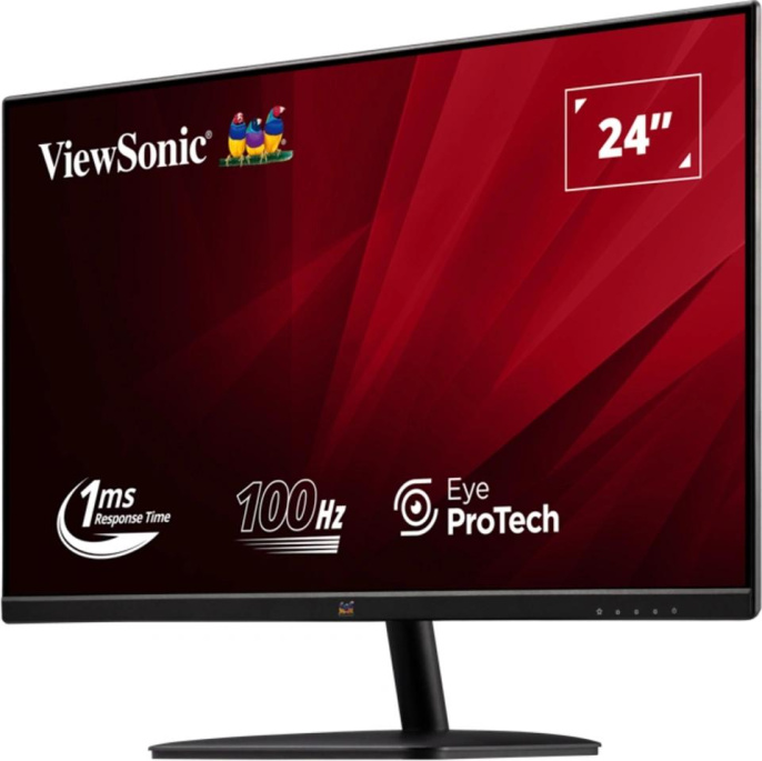 23.8" Монитор ViewSonic VA2432-MHD-3, 1920x1080, IPS, 100Гц, 1хHDMI, 1хDP, черный