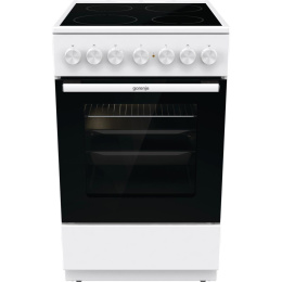 Электрическая плита Gorenje GEC5B41WG, стеклокерамика, без крышки, белый