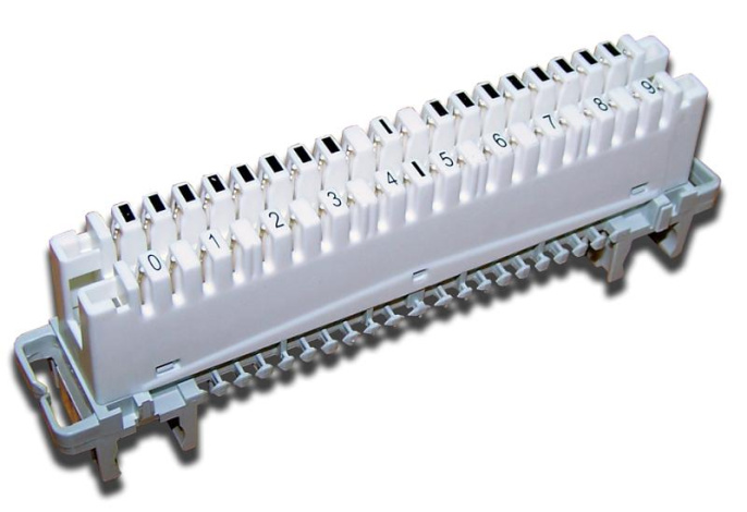 Плинт Lanmaster TWT-LSA10P-DIS-09 10 пар LSA-PROFIL размык. ABS пластик белый