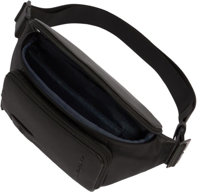 Сумка поясная мужская Piquadro Russel CA7153W137/N черная натур.кожа