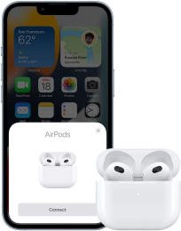 Наушники Apple AirPods 3 A2565/A2564/A2897 Lightning, Bluetooth, вкладыши, белый [mpny3ch/a]