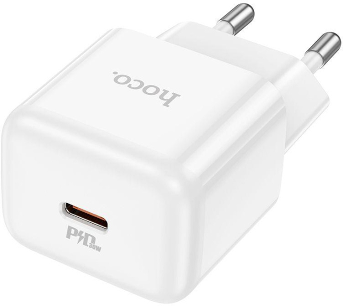 Сетевое зарядное устройство Hoco N32 Glory White,  USB-C, 30Вт, 3A, белый