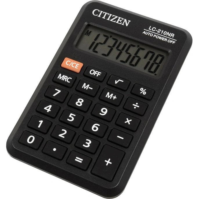 Калькулятор карманный Citizen LC-210NR, 8 разрядов, черный