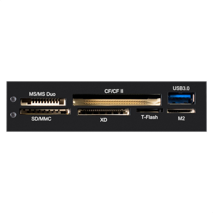 Картридер USB3.0 ExeGate <CR-611U3> (внутренний, 3.5", мультиформатный: SD/SDHC/SDXC/MMC/microSD/T-Flash/CF/MS/MS micro/XD, 1 доп.порт USB3.0, черный, металл) EX293028RUS
