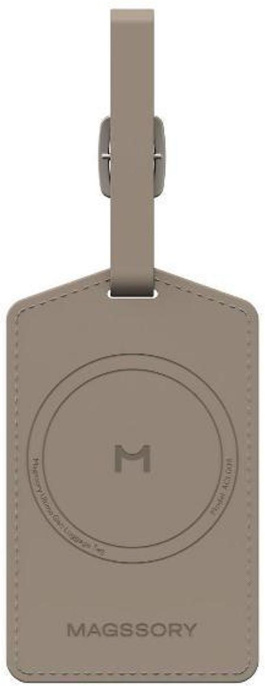 Багажная бирка Magssory Ultima Geo ACL004 Latte ACL004l встроенная геометка Apple Find My, встроенный аккумулятор с беспроводной зарядкой, 4 месяца без подзарядки, материал: экокожа, микрофибра