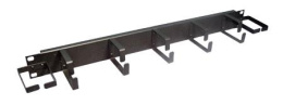 Кабельный органайзер гориз. Lanmaster TWT-ORG1U-5V2H односторонний кольца 1U шир.:19"
