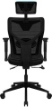 Кресло игровое Aerocool Guardian, экокожа/сетка, до 150кг, мультиблок, регулируемые 2D подлокотники, черный/голубой