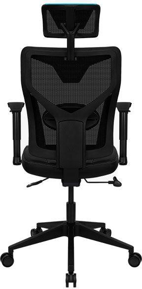 Кресло игровое Aerocool Guardian, экокожа/сетка, до 150кг, мультиблок, регулируемые 2D подлокотники, черный/голубой