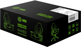 Кресло игровое Cactus CS-CHR-0112BL-M с вибромассажем, экокожа, до 120кг, регулируемые 4D подлокотники,  черный