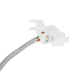 Rexant 05-1052 Модуль Keystone Jack RJ-45 8P8C UTP, CAT 6, тип 180 градусов, самозажимной, белый