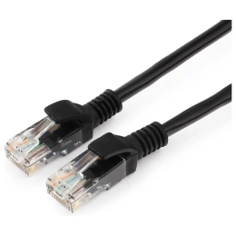 Патч-корд Cablexpert UTP категория 5e, 0.25м, литой, многожильный PP12-0.25M/BK